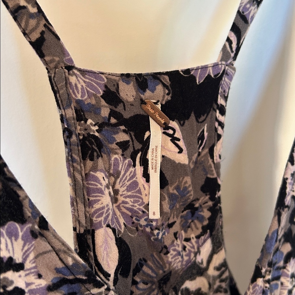 Free People sz 8 Black Combo Jump & Jive Floral Button-Down Mini Dress $108 - Picture 6 of 7